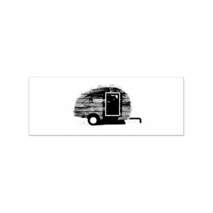 Vintage teardrop trailer hos caravan stämpel