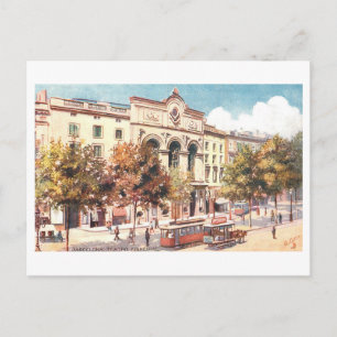 Vintage Teatro Principal, Barcelona, Spanien Vykort