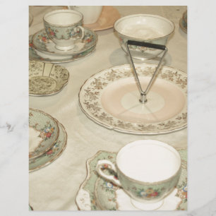 Vintage tebjudning, porslin tebord shabby chic