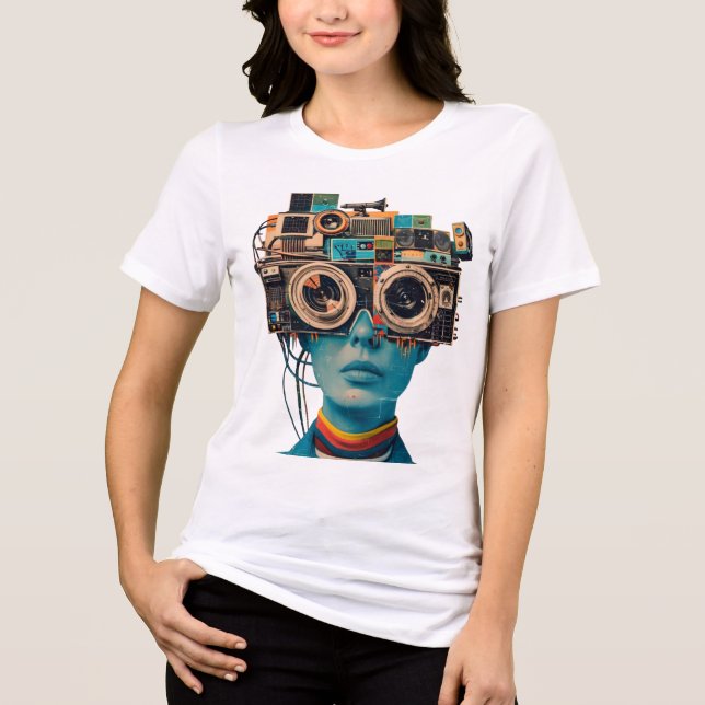 Vintage Tech Design T Shirt (Framsida)