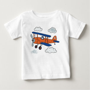 Vintage Tecknad Biplan Äventyr T Shirt