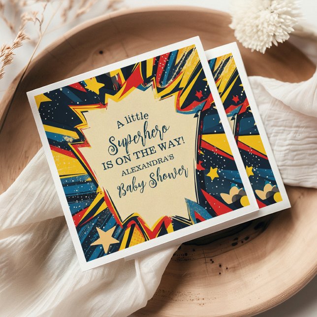 Vintage Tecknad Bok Boy Baby Shower Pappersservett (Skapare uppladdad)