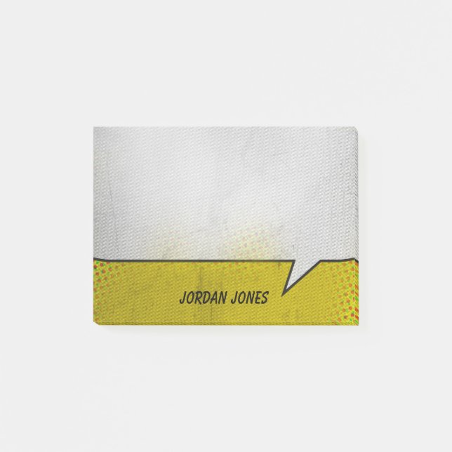 Vintage Tecknad Bok Tal-bubbla Post-it Block (Framsida)