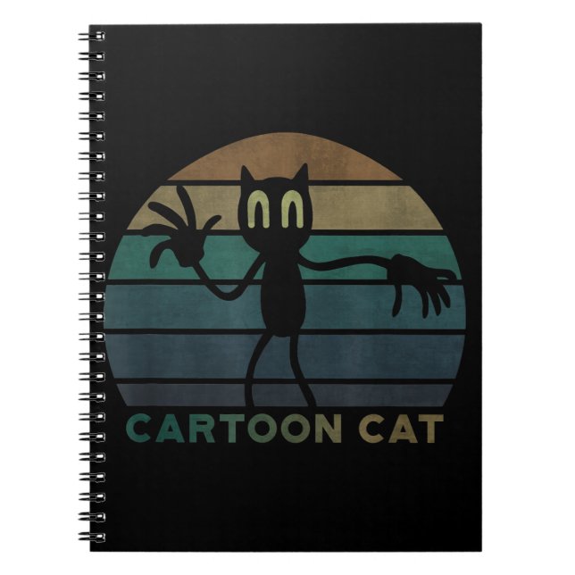 Vintage Tecknad Cat Creepypasta | Coola Kat Lover Anteckningsbok (Framsidan)