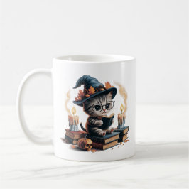 Vintage Tecknad Katt: Gothic, Halloween Vibes Kaffemugg
