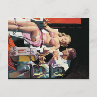 vintage tecknad konstig halloween vykort