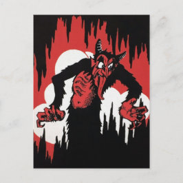 Vintage Tecknad Krampus Vykort