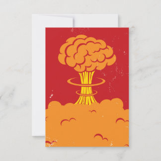 Vintage Tecknad Mushroom Cloud