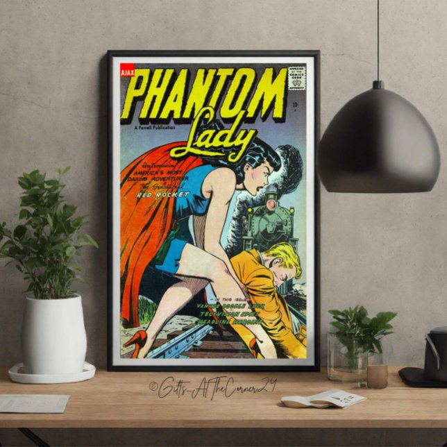 Vintage Tecknads Fantasy Phantom Dam Poster (Skapare uppladdad)