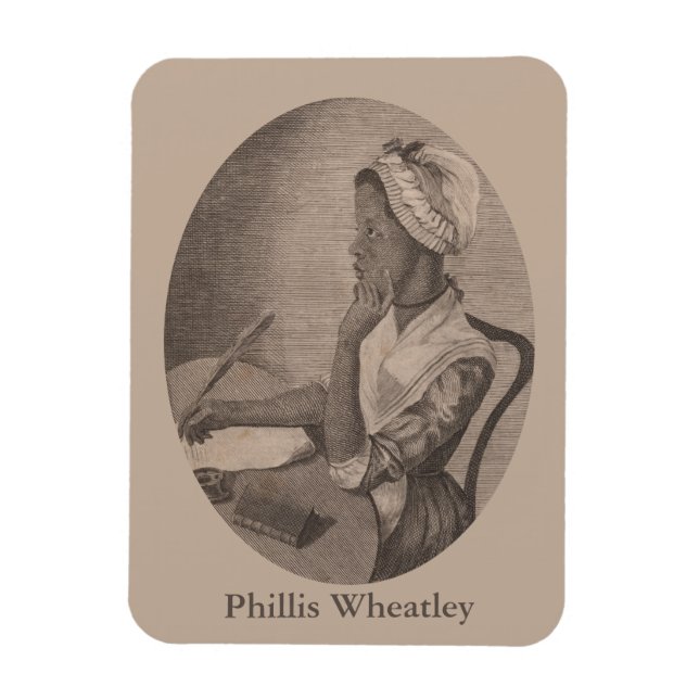 Vintage Teckning i Poet Phillis Wheatley Magnet (Vertikal)