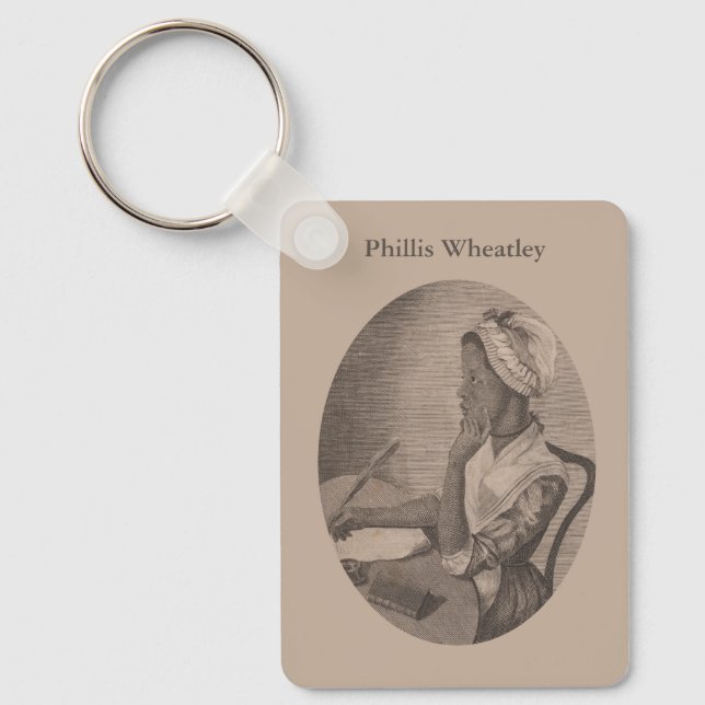 Vintage Teckning i Poet Phillis Wheatley Nyckelring (Framsida)