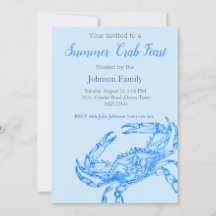 Vintage Teckning - inbjudan till Blue Crab Boil