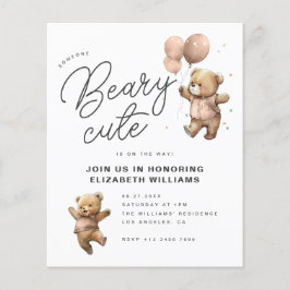 Vintage Teddy Bear Baby Shower Party Inbjudan