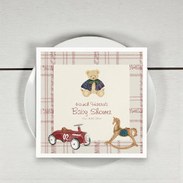Vintage Teddy Bear Bebisbad Papper Servett