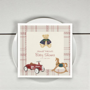 Vintage Teddy Bear Bebisbad Papper Servett