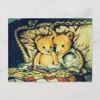 Vintage Teddy Bedtime-artiklar Vykort