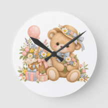 Vintage Teddybjörn Celebrering med Vildblommor 