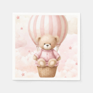 Vintage Teddybjörn Flicka Bebis Bjudan Pappersservett