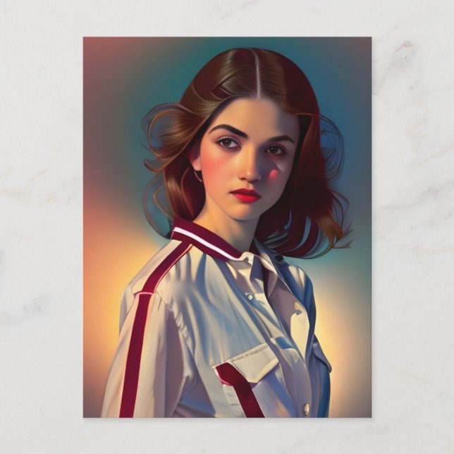 Vintage Teenager Vykort (Framsida)