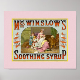 Vintage Teething Medicine Winslow's 1845 Poster