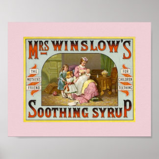 Vintage Teething Medicine Winslow's 1845 Poster