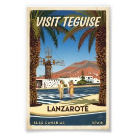 Vintage Teguise Lanzarote Spanien Resa Poster