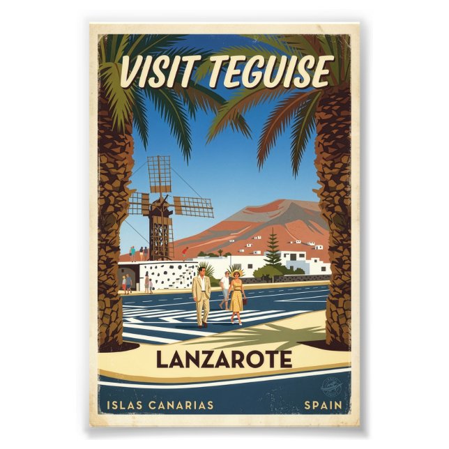 Vintage Teguise Lanzarote Spanien Resa Poster (Framsidan)