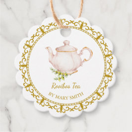 Vintage tekanna Hemmagjord Rooibos Te Hängande Mär Gåvor Etiketter