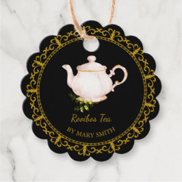 Vintage tekanna Hemmagjord Rooibos Te Hängande Mär Gåvor Etiketter