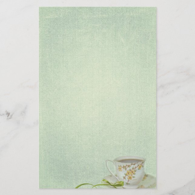 vintage tekopp brevpapper (Framsida)