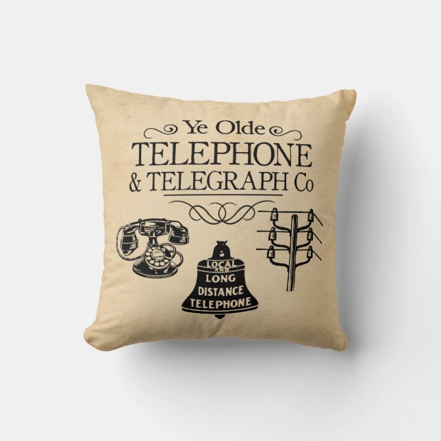 Vintage Telefon Kudd Kudde (Framsida)