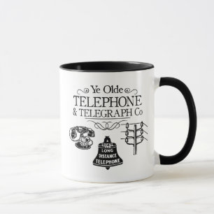 Vintage Telefon och WiFi Mugg