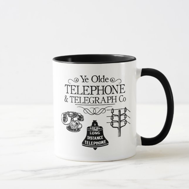 Vintage Telefon och WiFi Mugg (Höger)