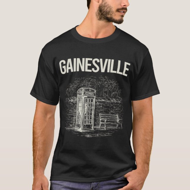 Vintage telefonkiosk Gainesville T Shirt (Framsida)