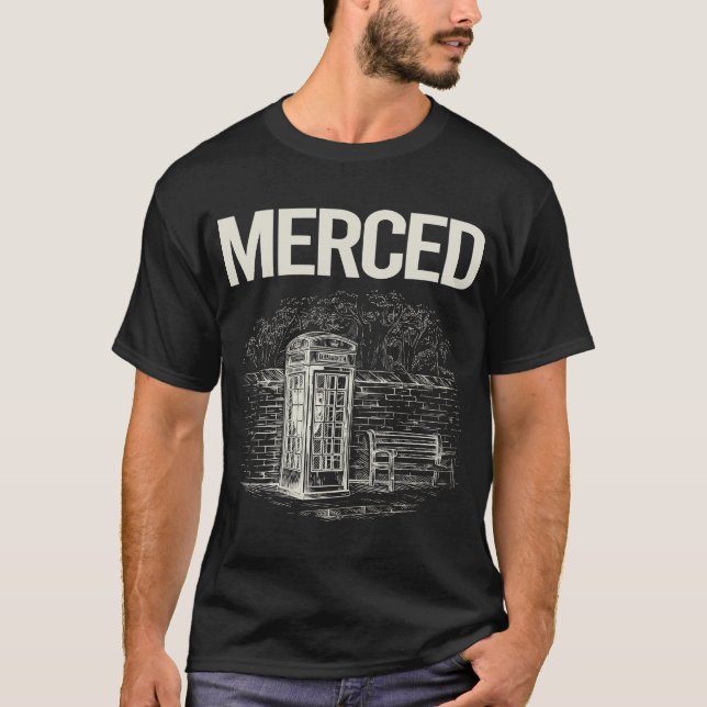 Vintage telefonkiosk Merced T Shirt (Framsida)