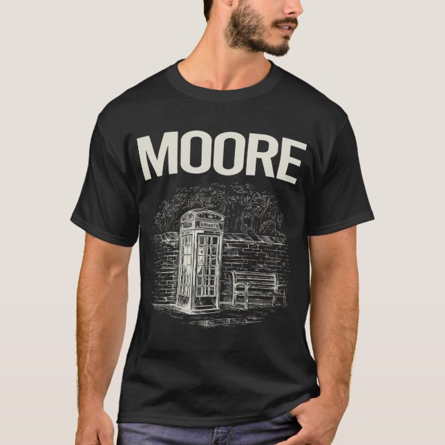 Vintage telefonkiosk Moore T Shirt (Framsida)