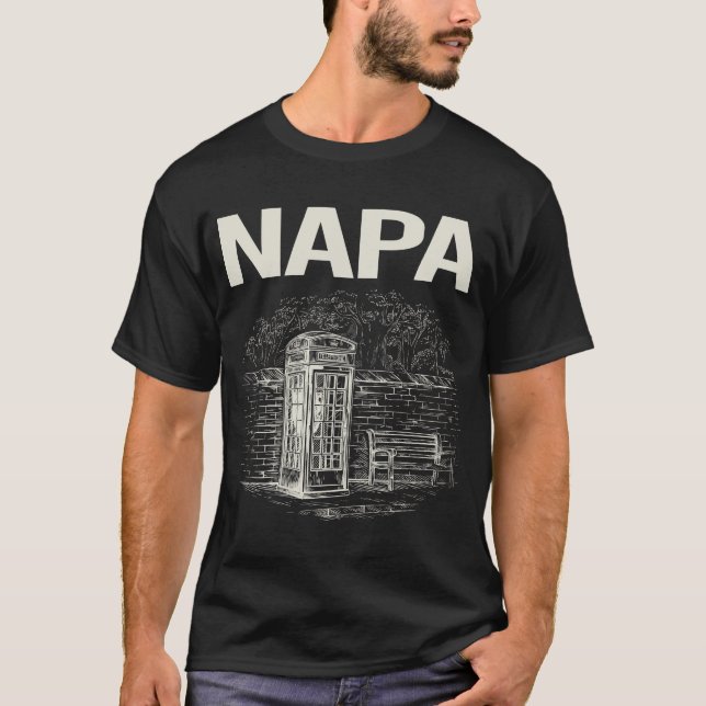Vintage telefonkiosk Napa T Shirt (Framsida)