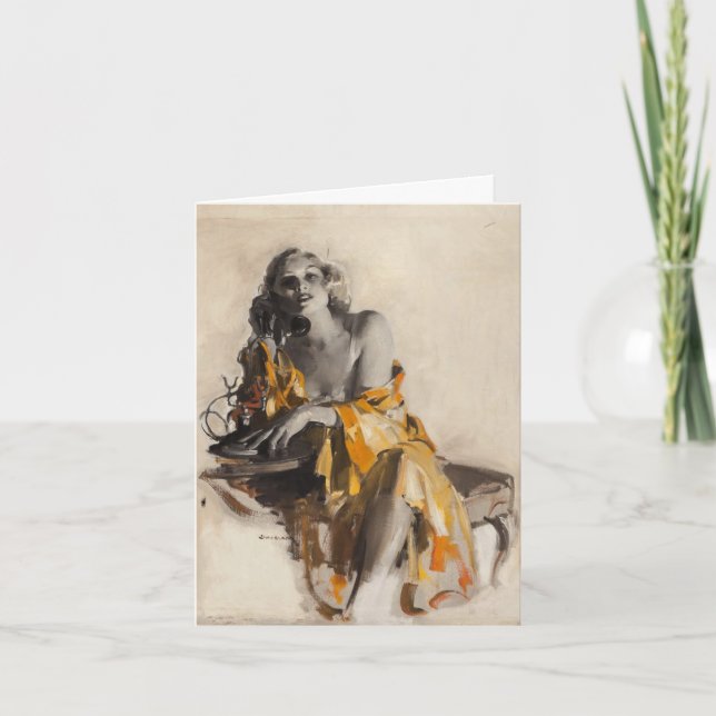 Vintage Telefonsamtal, Födelsedag Kort (Framsida)