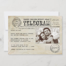 Vintage Telegram Gammal Åldras Spara datumfoto Meddelande