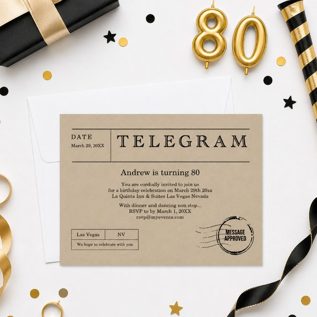 Vintage Telegram Inbjudningar (Skapare uppladdad)