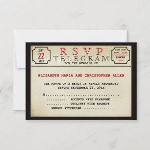 Vintage Telegram-stil RSVP-kort OSA Kort
