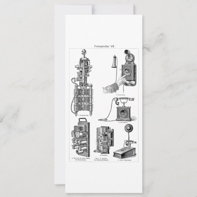 Vintage Telephones Illustration Mobil Retro Telefo (Framsida)