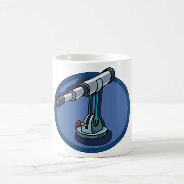 Vintage Telescope Astronomy Enthusiast Stargazing Kaffemugg (Skapare uppladdad)