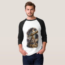Vintage Teleskop Stjärnskådning Raglan Baseboll Tr