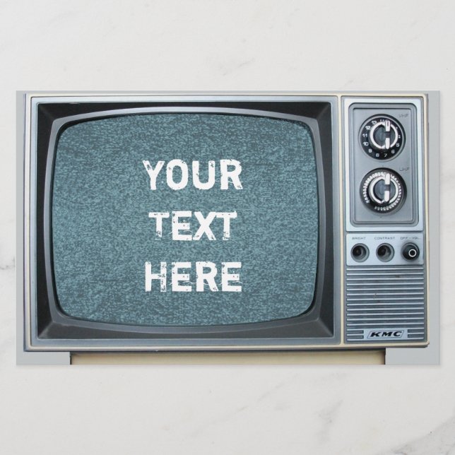 Vintage Television med Static Skärm Brevpapper (Framsida)