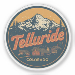 vintage Telluride colorado natur presentidéer utom Klistermärken