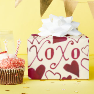 Vintage-tema Valentine XXOO Red Ivory Calligraphy Presentpapper