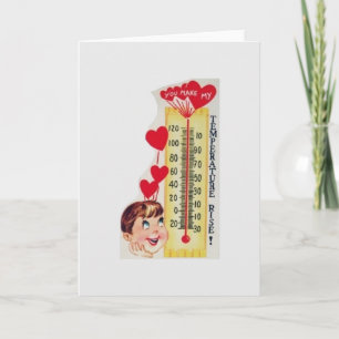 Vintage Temperatur Termometer Valentine Helgkort