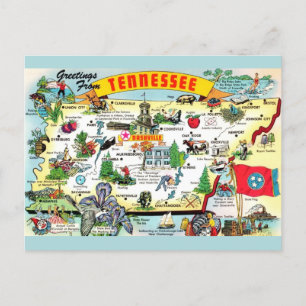 Vintage Tennessee Karta vykort