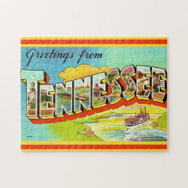 Vintage Tennessee välkomst vykort 11x14 Pussel